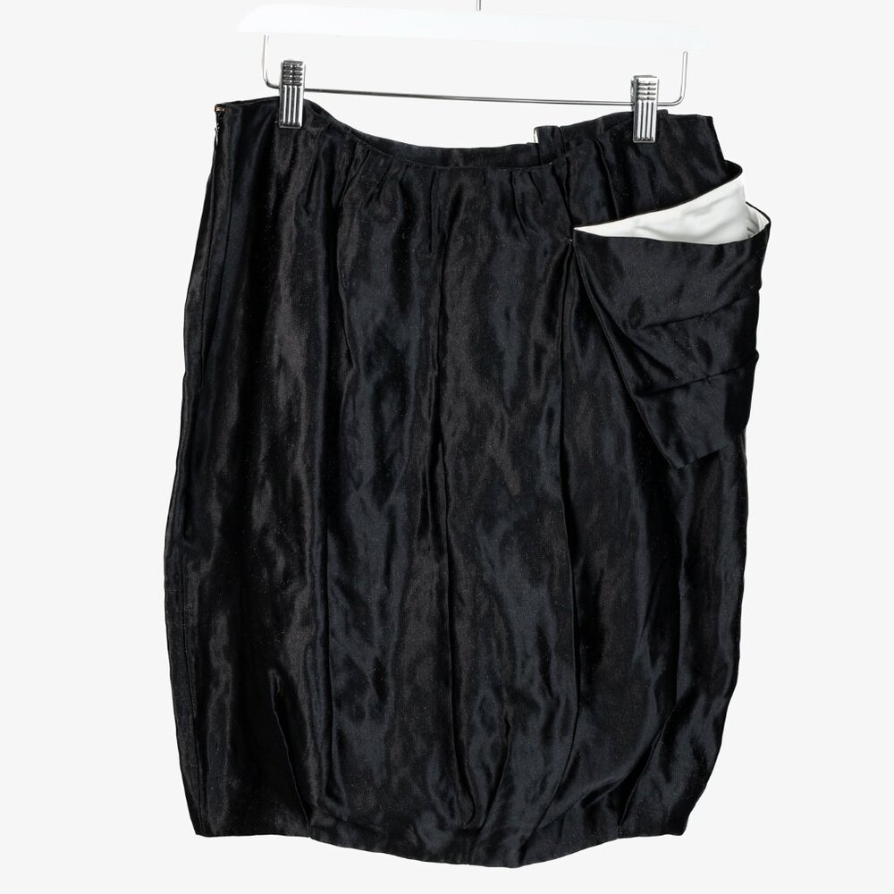 Prada 2009 Black Large Satin Bow Skirt - Picture 6 of 12